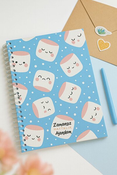 matheon مفكرة أسبوعية خالدة بنمط المارشميلو - مخطط غير مؤرخ، حلزوني الشكل