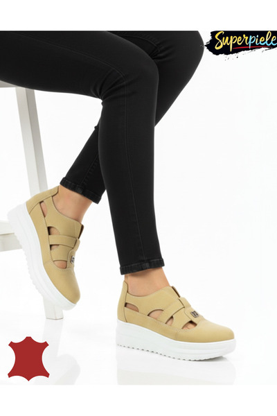 ANGEL BLUE Casual shoes made of natural suede leather, perforated, without la...