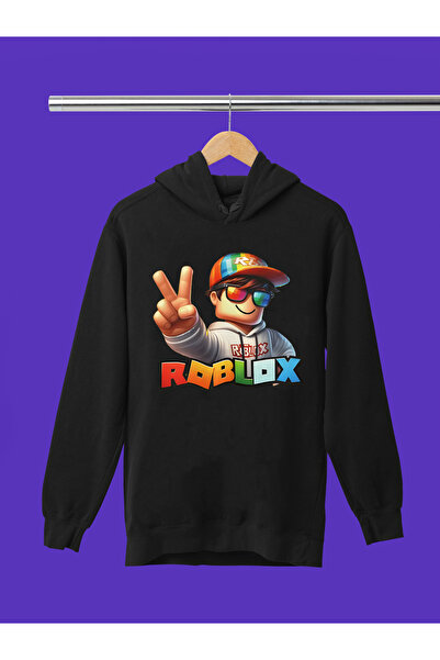 MAGORS SWEATSHIRT CU GLUGĂ PENTRU BĂIEȚI, IMPRIMAT ROBLOX, 3 fire, CALITATE, ...
