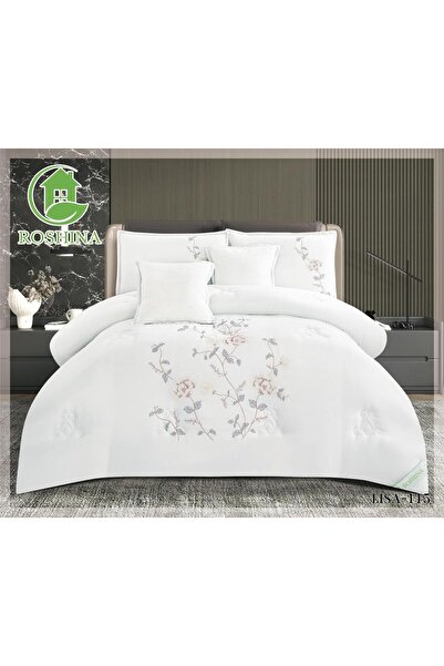 ROSHNA King size summer double bed sheet set, full filling, 8 pieces, comfort...