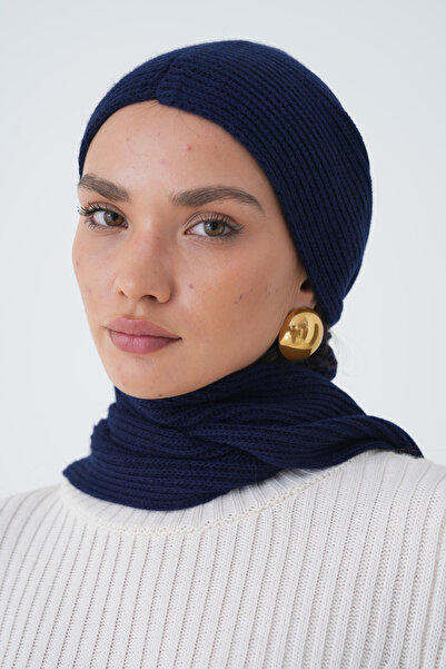 MG OTANTİK Women's Hooded Scarf Soft Textured Knit Shawl