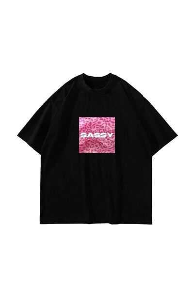 Marco Fresco Sassy Printed Oversized Unisex Black/White Tshirt