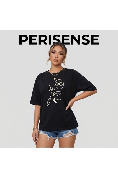 YRN COLLECTION Жіноча AI Creative Minimal з принтом Преміум-футболка з бавовн...