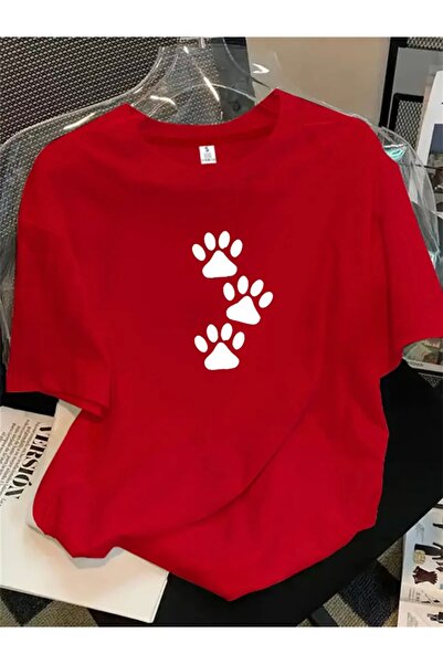 FUFLUNS Pati̇ Pati̇ Printed Oversize Circular Neck T-Shirt