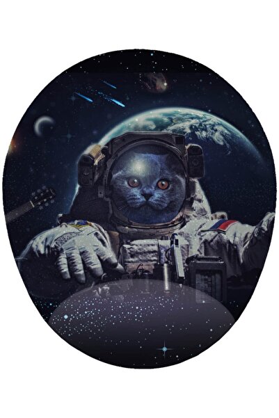 HobiShop Astronaut mačka (britanska) i svemir - ovalna podloga za miša sa pod...