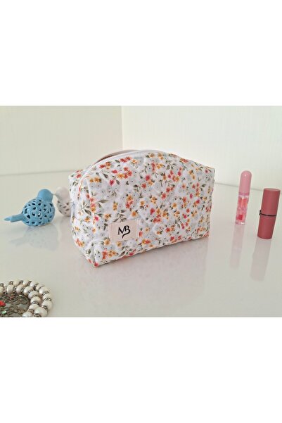 MB Bougainvillea Flower Patterned Makeup Bag - Large Size