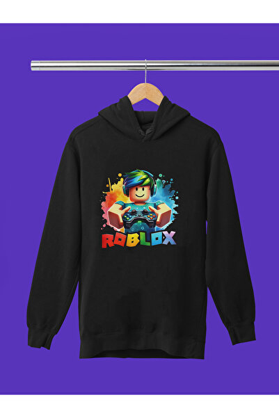 MAGORS Roblox Printed 3 Yarn Quality Soft Texture Hooded Children's Sweatshirt