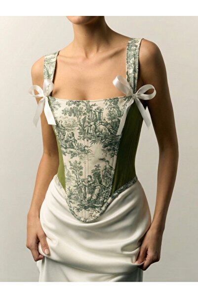 Ahya Designs Ahyâ Yeşil Balenli Büstiyer