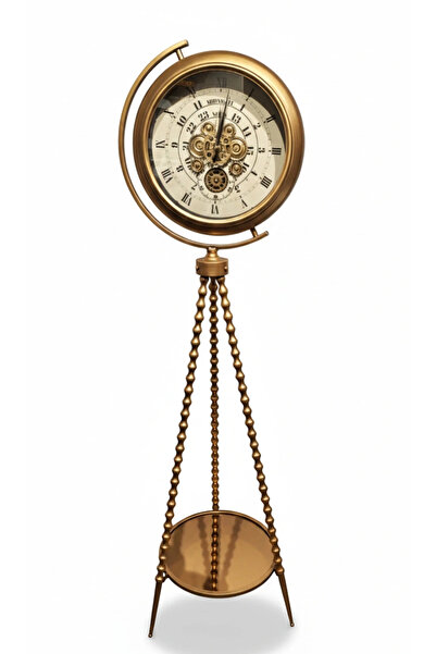 Livenda Özel Tasarım Metal Ayaklı Çarklı Saat Alk5124