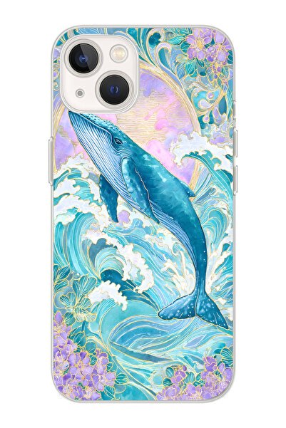 moonset Iphone 14 Uyumlu Baskılı Yumuşak Silikon Şeffaf Telefon Kılıfı