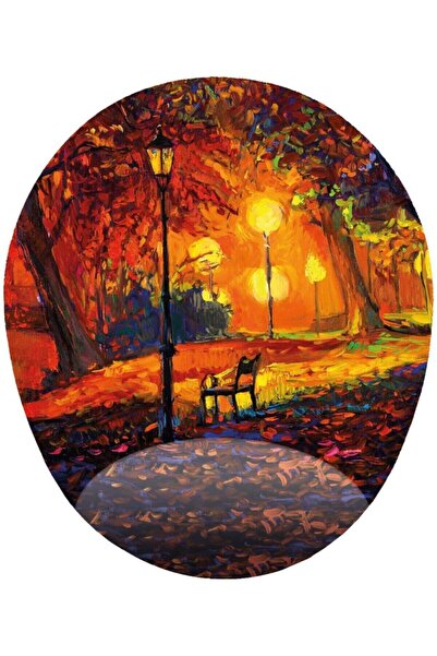 HobiShop Šumska ulična lampa i usamljena klupa - miš podloga sa podrškom za z...