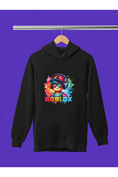 MAGORS Roblox Printed 3 Yarn Quality Soft Texture Hooded Children's Sweatshirt