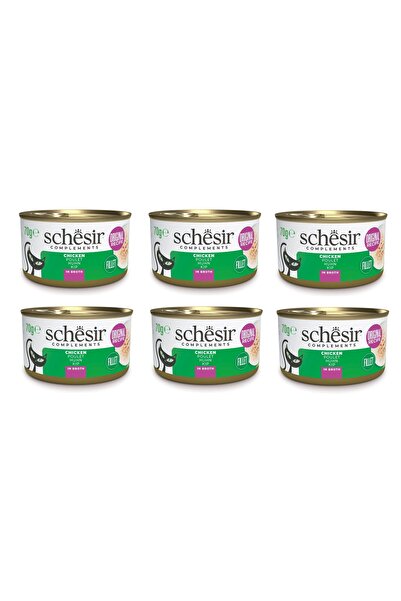 Schesir Tavuklu Broth Pişirme Suyunda Tamamlayıcı Kedi Konservesi 70 Gr. X 6 ...