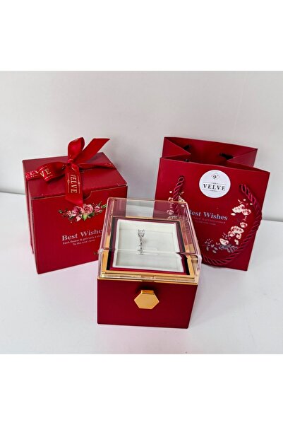 FY FashionForYou Elegant Best Wishes rotating box, with soap rose and stainle...