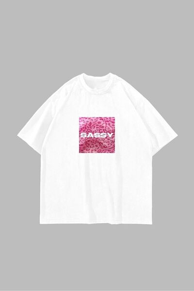 Marco Fresco Sassy Printed Oversized Unisex Black/White Tshirt