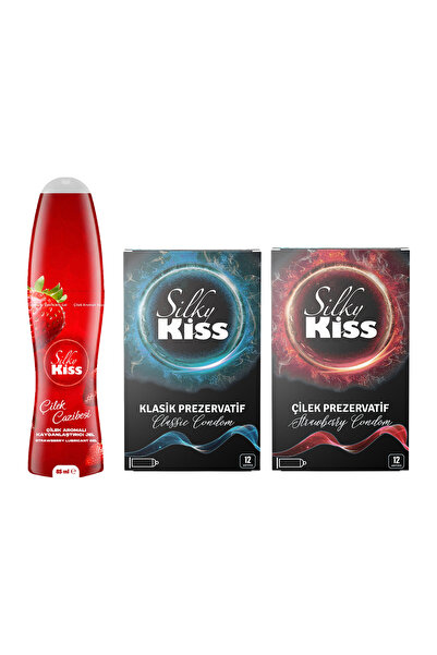 Silky Kiss Özel Geceler Set 6 – Çilek Kayganlaştırıcı Jel, Klasik Prezervatif...