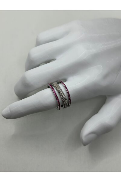 lysiaaccessory 3-Piece Zircon Stone Combination Steel Ring Set – Silver Color...