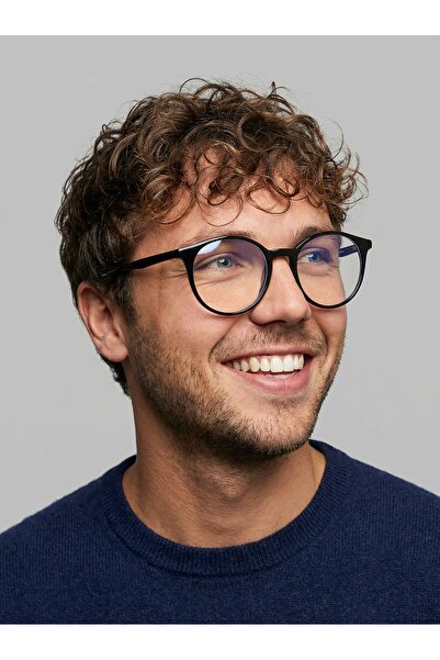 funeyes Asude Black Round Shiny Metal Hinged Flexible Lightweight Screen Glas...