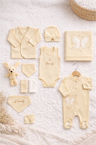 Pure Boutique Set premium bebe fetite 10 piese bumbac nou nascut body salopet...