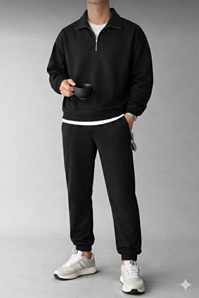 Framgan Set de trening pentru bărbați, cu guler înalt și fermoar, cu două șnu...