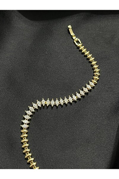 ROYKA Xuping Gold Color Baklava Waterway Zircon Stone Stylish Gift Bracelet
