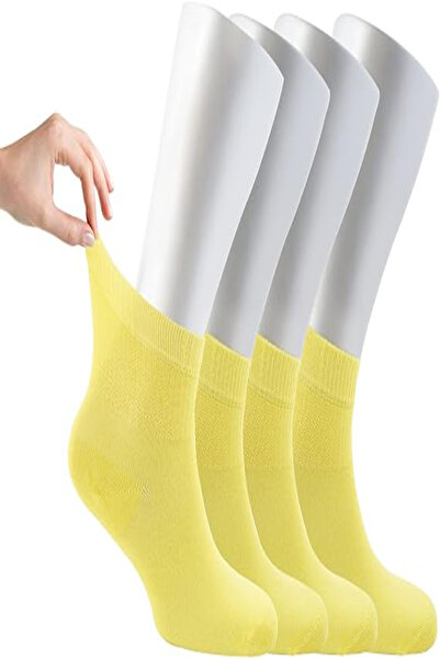 Ozzy Socks Kadın 4 Çift Bambu Lastiksiz Sıkmayan Diabetik Bilek Çorap