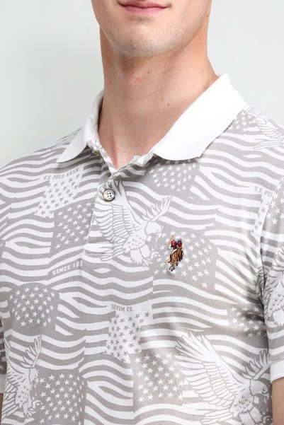 U.S. Polo Assn. Mens Slim Fit Printed Polo Shirt