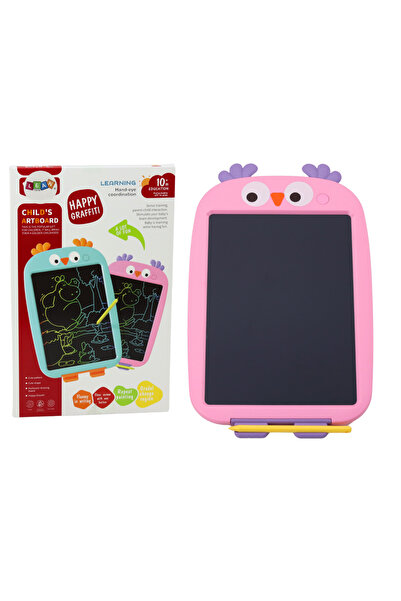 LEAN Tableta grafica de desen pentru copii, roz cu pasare, stergere rapida pr...