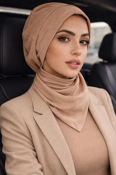 Aişe tesettür Bej Bere Bone ve Etol Takım