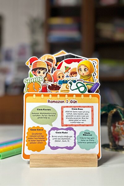 Sticker Ekspres Ramazan Takvimi Çocuklar İçin - 30 Günlük Dopdolu Ramazan Mas...