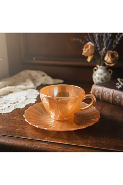 NİLÜFER 1960’lar Amerikan Oven Proof Porselen Kahve Fincanı – Made in USA – 6...