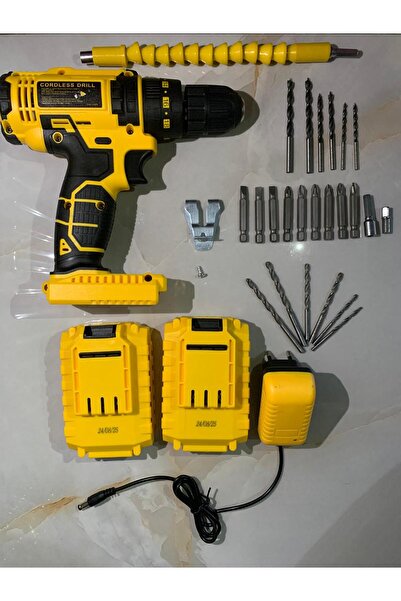 CHELİKBEİ Şarjlı Matkap Vidalama CD-24 Taşıma Çantalı, Çift Bataryalı