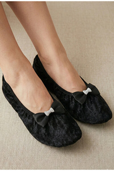 Mijja Figured Bowknot Velvet Home Slippers, Daily Gift Hajj Umrah Dowry Gift ...