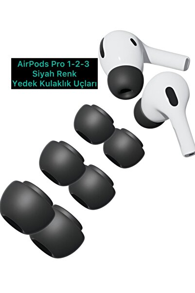 ucuzmi 3M Airpods Pro için kulak tıkacı, Siyah Renk 3 çift silikon kulak yast...