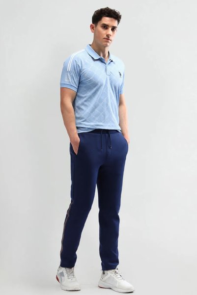 U.S. Polo Assn. Mens Blue Printed Polo Shirt