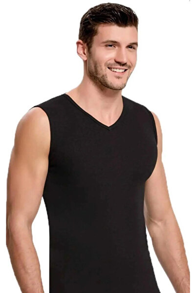 İlke Men'S, Black, Exclusive, 100% Cotton, V-Neck, 6-Pack Undershirts