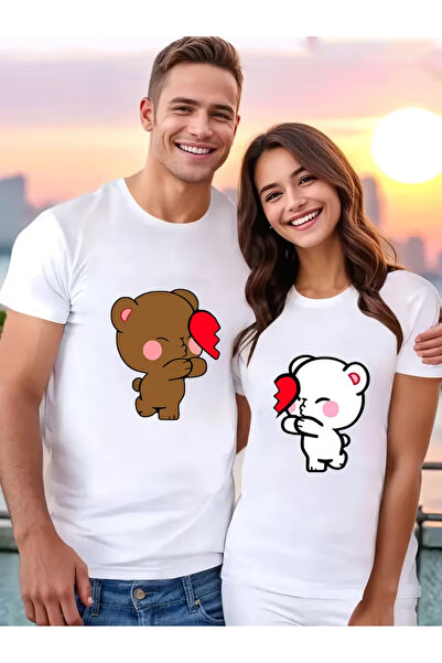 EYMORA Tricou asortat pentru cupluri cu ursuleți de pluș de Ziua Îndrăgostiți...