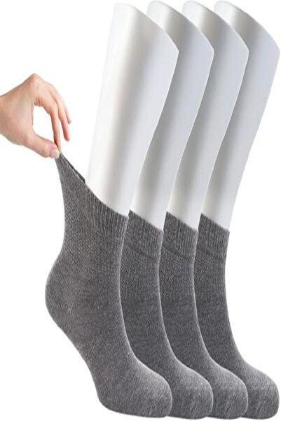 Ozzy Socks Kadın 4 Çift Bambu Lastiksiz Sıkmayan Diabetik Bilek Çorap