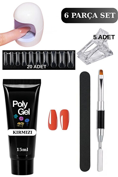 Uni zer 6 Parça Evde Tırnak Uzatma Poly Gel Seti Protez Tırnak Yapma Mini Uv ...