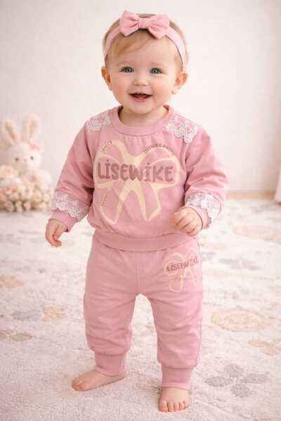 krm kerem bebe Lace Detailed Double Baby Girl Set