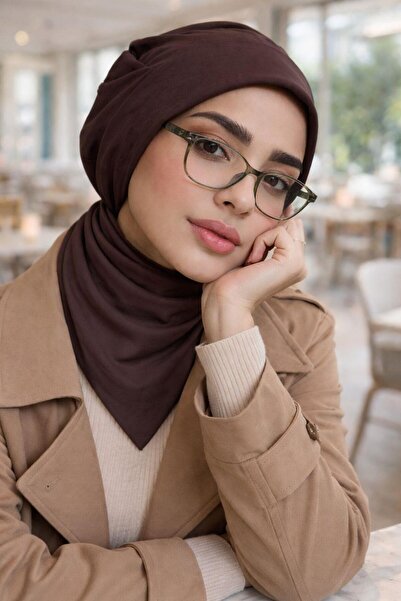 Aişe tesettür Kahverengi Tesettür Bere Bone ve Etol Takım