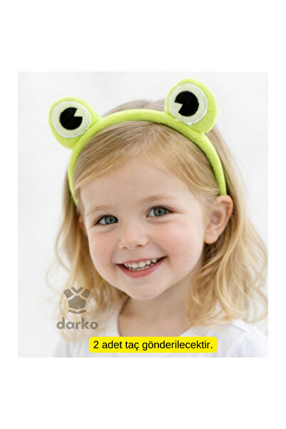 darko 2li Kurbağa Gözlü Taç Kurbağa Taç Kurbağalı Taç Yeşil Çocuk Tacı Komik ...