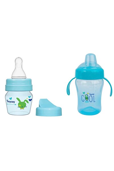 mycey Sippy Cup with Handle + Educational Cup 2-Pack - Bunny