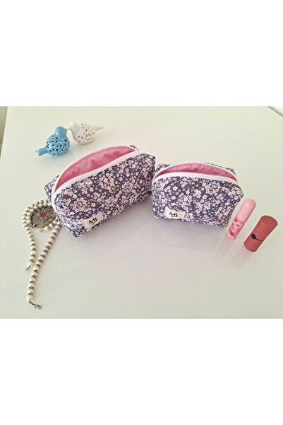 MB Winter Flowers Patterned Makeup Bag - Set of 2