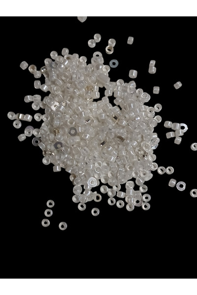 Boncuks 200 جرام من حبات الرمل الزجاجية البيضاء مع ملحقات V6