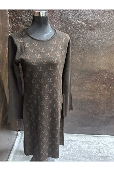 varolus Steel Knitted Knitwear Backless Women's Dress