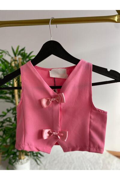 SONGÜLBERİK سترة بفيونكة للفتيات باللون الوردي
