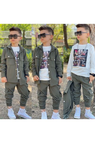 zavera for kids Σετ oversized τεμαχίων για αγόρια με πουκάμισο και μπουφάν - ...