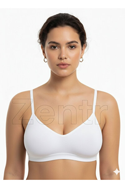 Bambu Zentr Kadın %100 İnce İp Askılı Pedli Büstiyer Seamless Dikişsiz Rahat ...