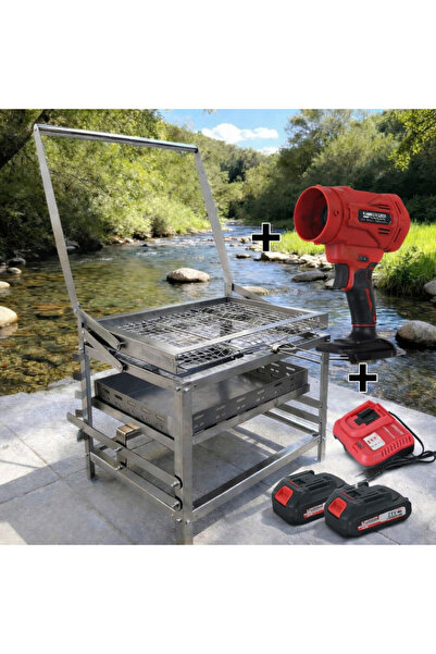 ProHummer Plus Teknomangal EEA463 Hareketli Mangal Paslanmaz Çelik 40×30 Izga...